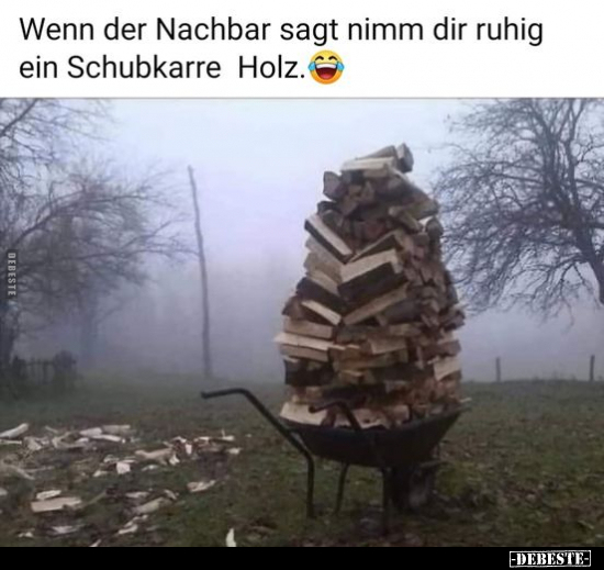 Wenn der Nachbar sagt nimm dir ruhig ein Schubkarre.. - Lustige Bilder | DEBESTE.de