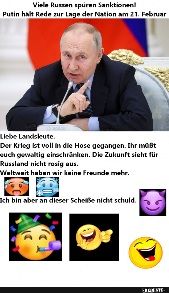 Putin, der Landesverräter will sich aus der Verantwortung stehlen - Lustige Bilder | DEBESTE.de