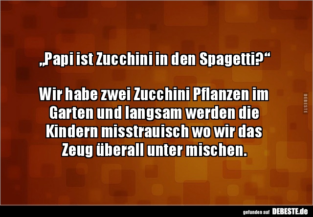 „Papi ist Zucchini in den Spagetti?“ Wir habe zwei.. - Lustige Bilder | DEBESTE.de