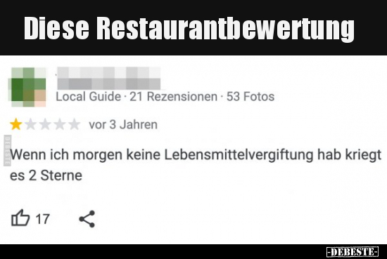 Diese Restaurantbewertung.. - Lustige Bilder | DEBESTE.de