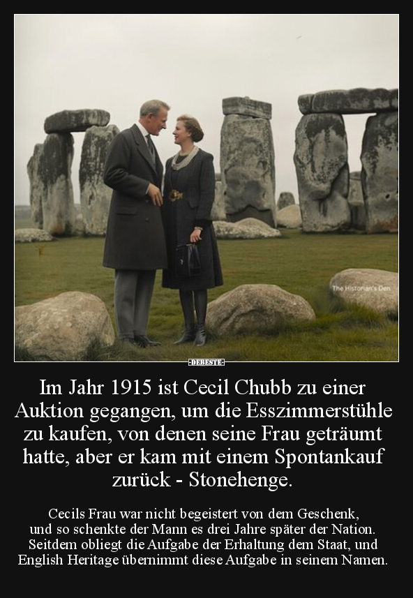 Im Jahr 1915 ist Cecil Chubb zu einer Auktion gegangen, um.. - Lustige Bilder | DEBESTE.de