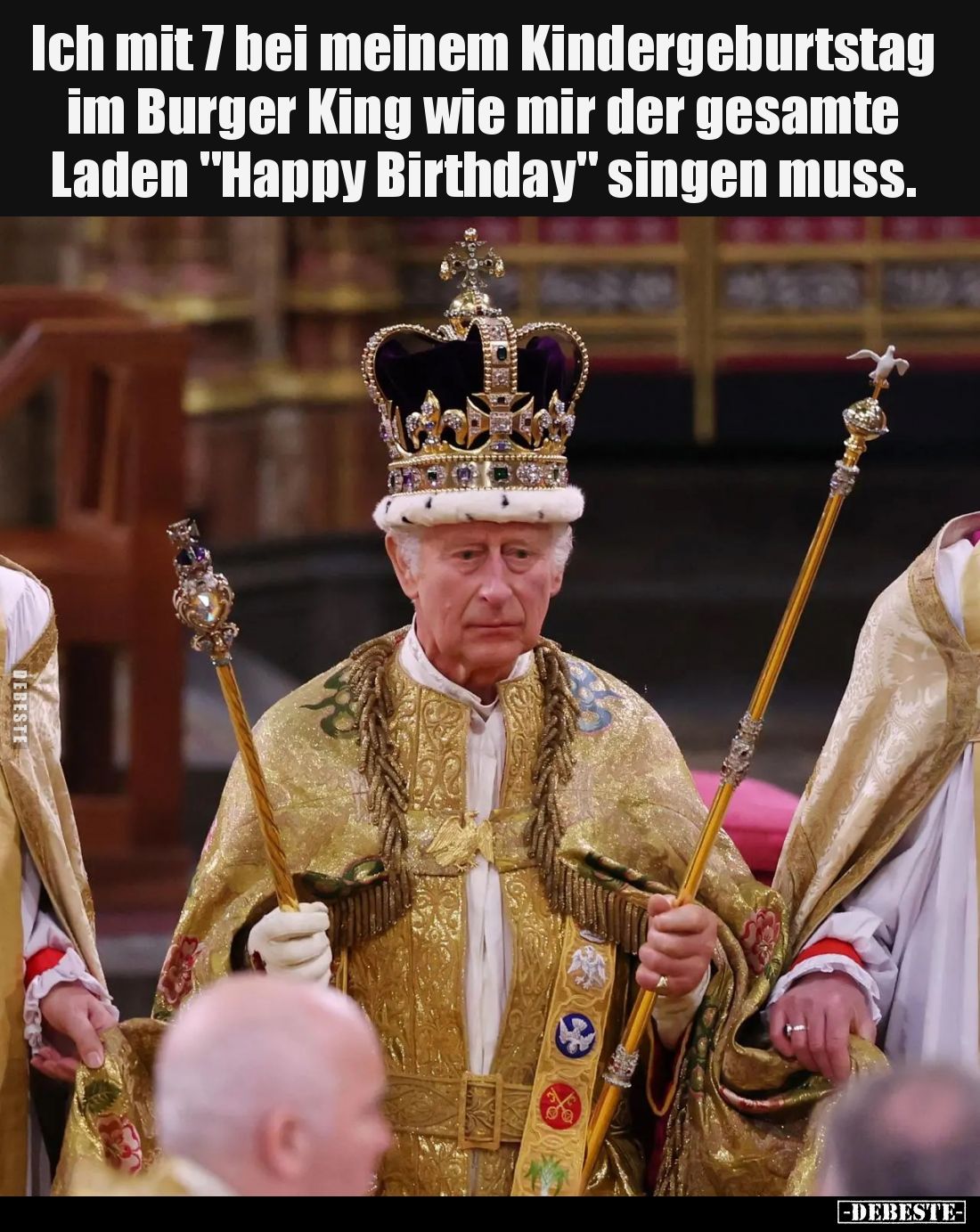 Ich mit 7 bei meinem Kindergeburtstag im Burger King wie mir der gesamte Laden "Happy Birthday" singen muss.