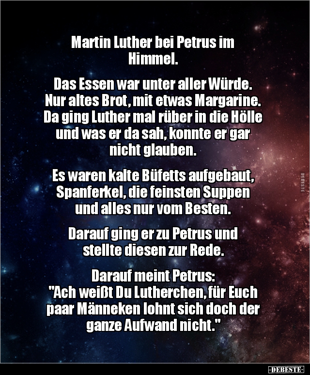 Martin Luther bei Petrus im Himmel... - Lustige Bilder | DEBESTE.de