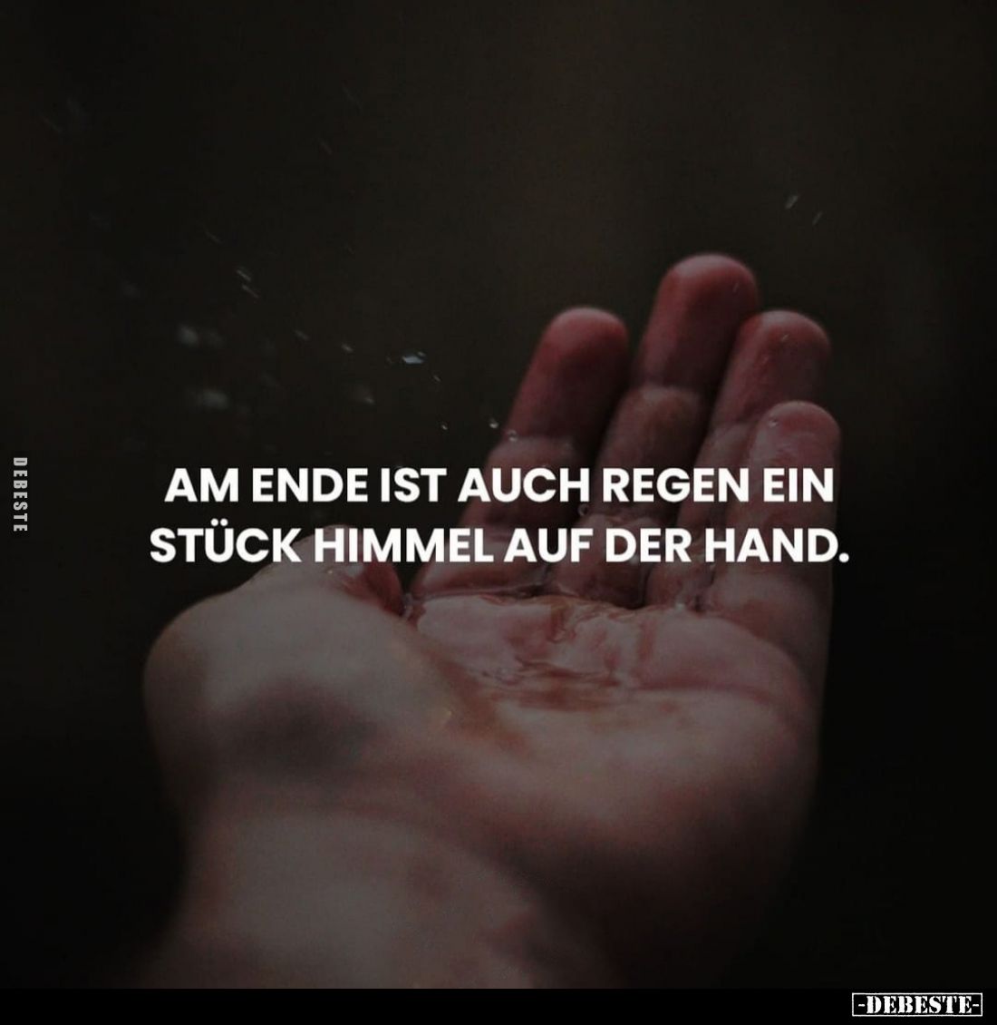 Am Ende ist auch Regen ein Stück Himmel auf der Hand.