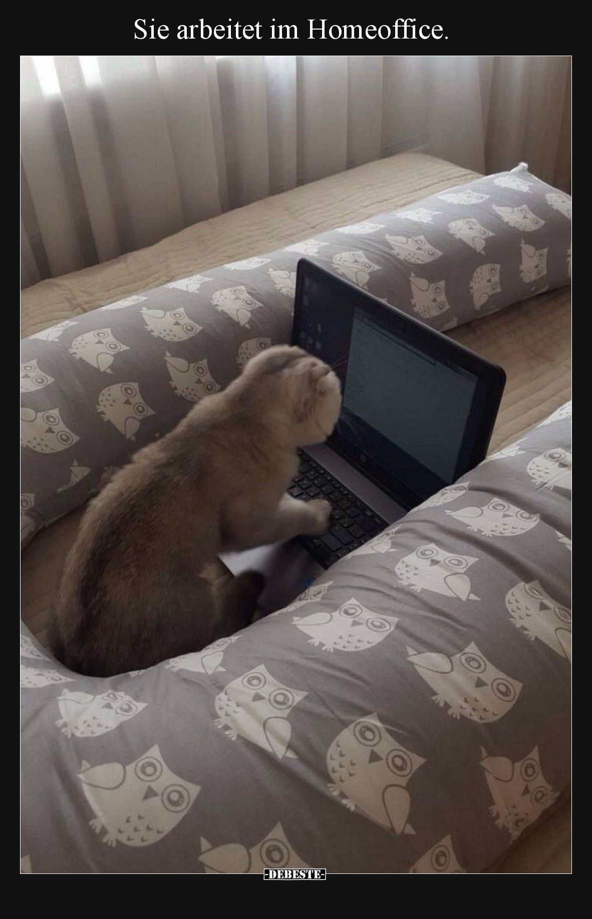 Sie arbeitet im Homeoffice.