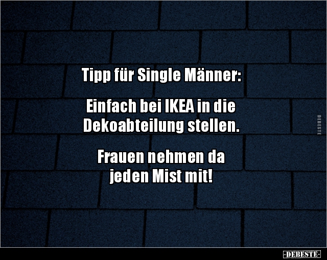 Tipp für Single Männer:  Einfach bei IKEA in die.. - Lustige Bilder | DEBESTE.de