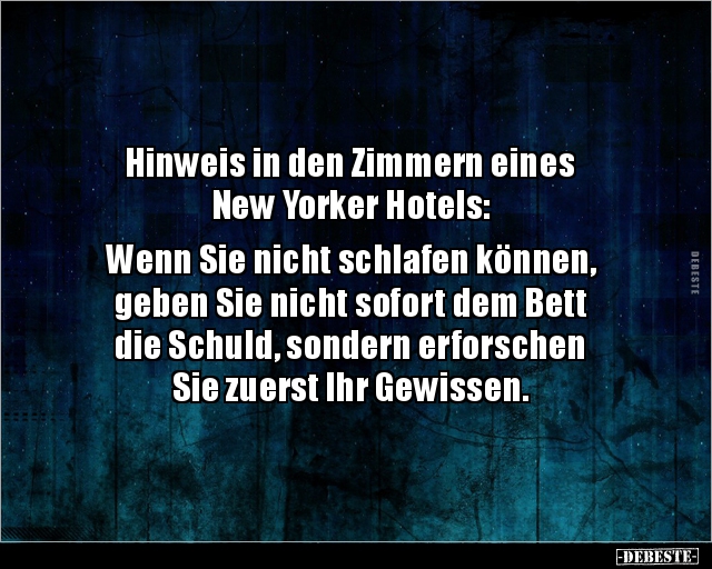 Hinweis in den Zimmern eines New Yorker Hotels... - Lustige Bilder | DEBESTE.de