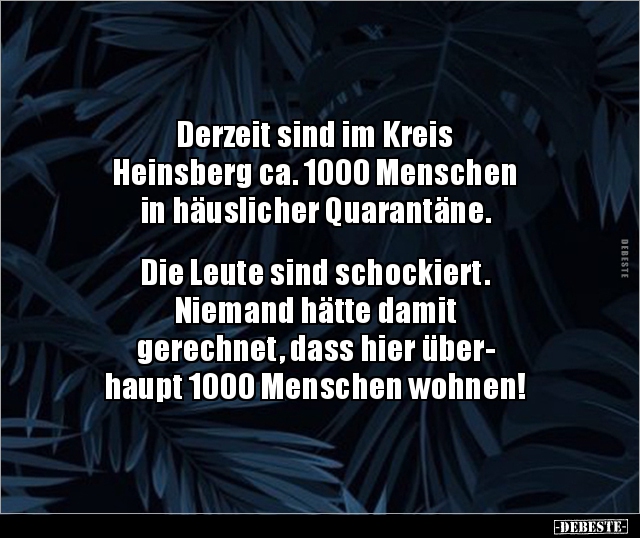 Derzeit sind im Kreis Heinsberg ca. 1000 Menschen in.. - Lustige Bilder | DEBESTE.de