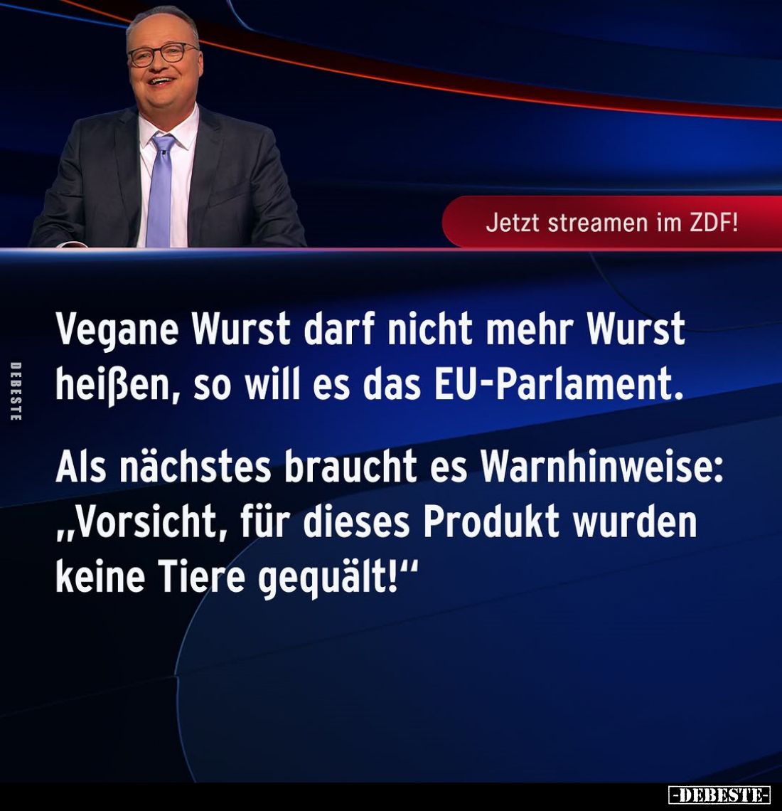 Vegane Wurst darf nicht mehr Wurst heißen, so will es das EU-Parlament.
Als nächstes braucht es Warnhinweise: „Vorsicht, für...