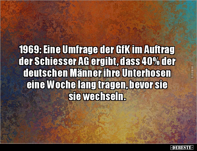 1969: Eine Umfrage der GfK im Auftrag der Schiesser AG.. - Lustige Bilder | DEBESTE.de