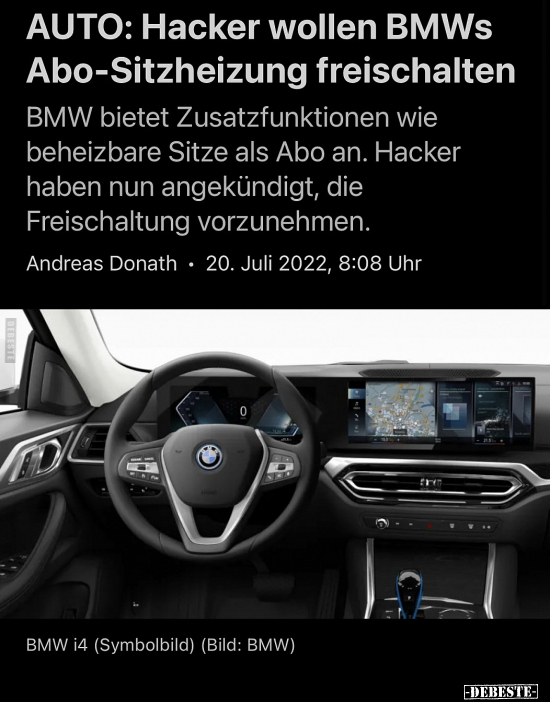 AUTO: Hacker wollen BMWs Abo-Sitzheizung freischalten.. - Lustige Bilder | DEBESTE.de