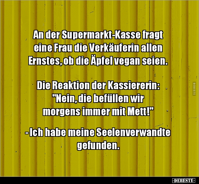 An der Supermarkt-Kasse fragt eine Frau die Verkäuferin.. - Lustige Bilder | DEBESTE.de
