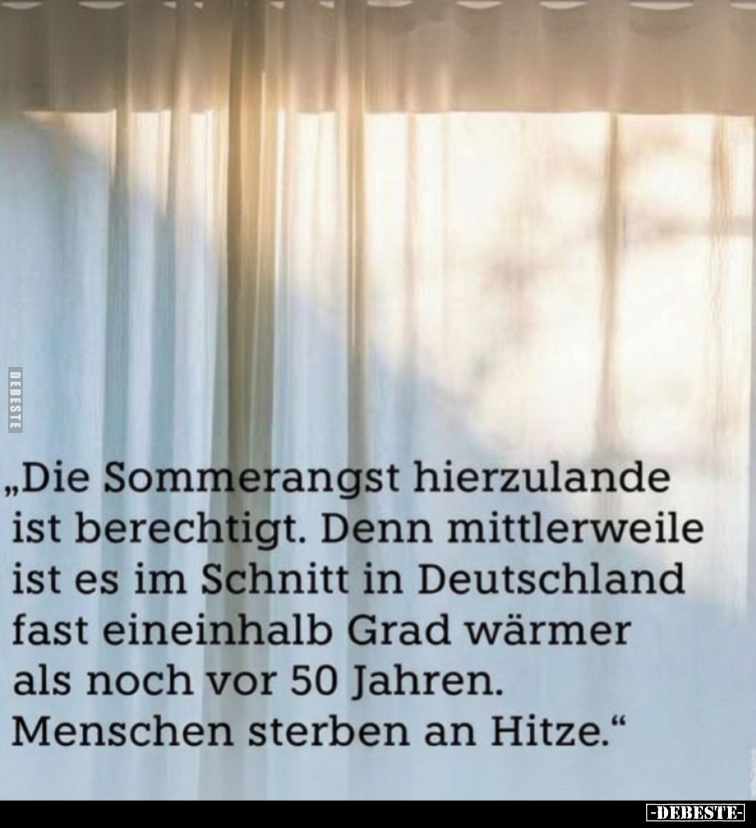 „Die Sommerangst hierzulande ist berechtigt.
Denn mittlerweile ist es im Schnitt in Deutschland fast eineinhalb Grad wärmer ...