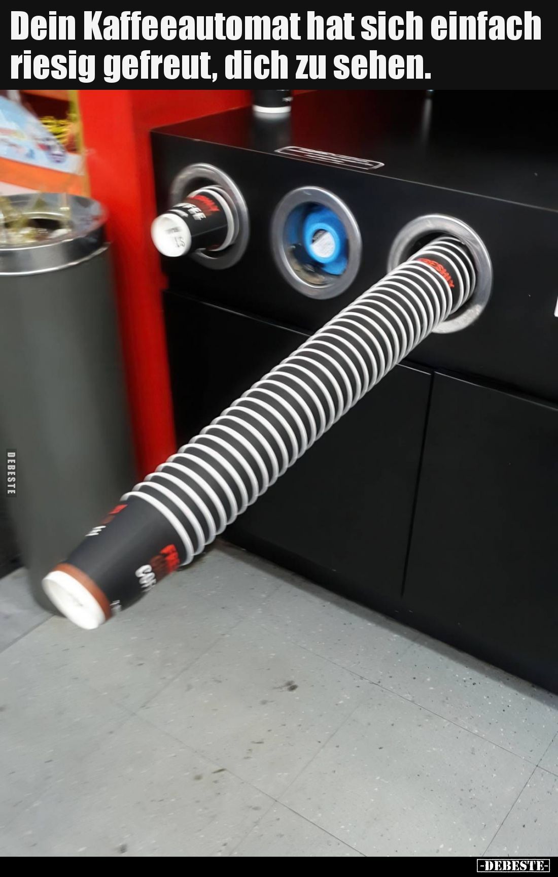 Dein Kaffeeautomat hat sich einfach riesig gefreut, dich zu sehen.