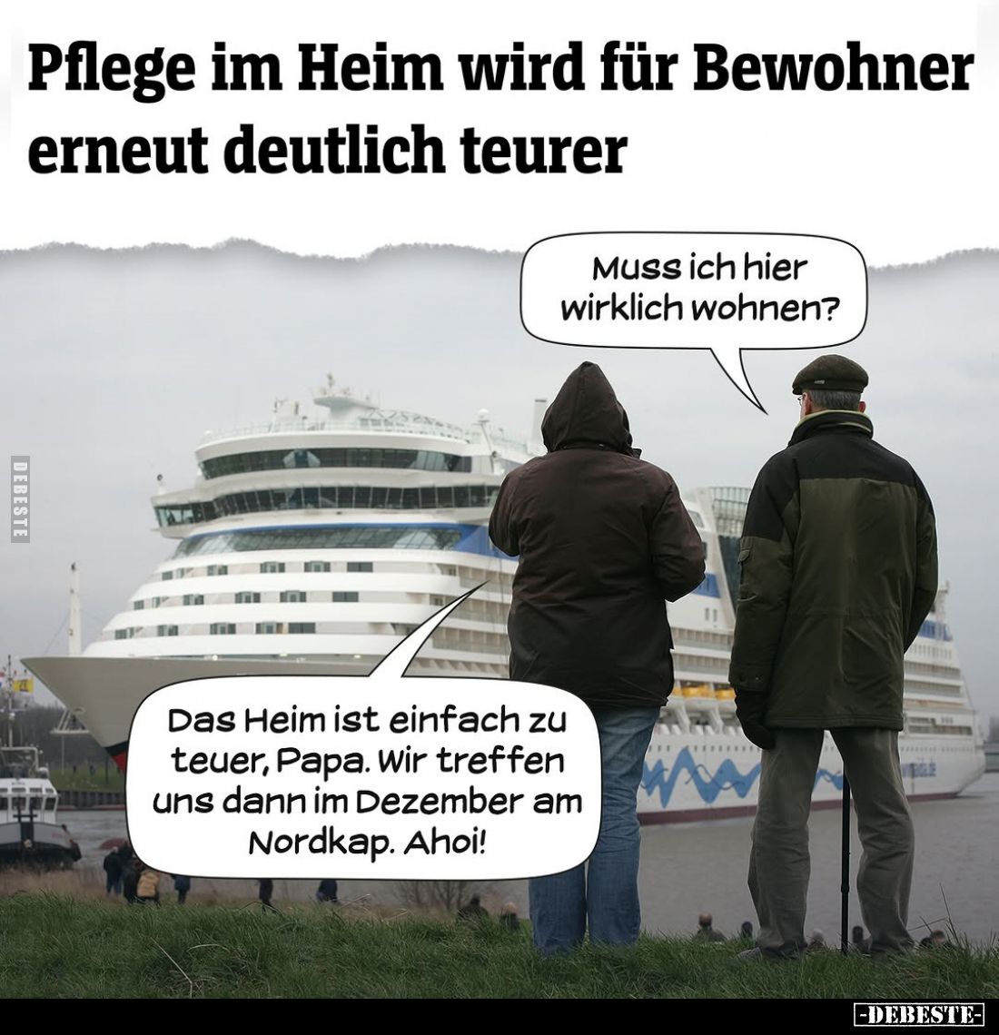 Pflege im Heim wird für Bewohner erneut deutlich teurer. -
Muss ich hier wirklich wohnen?
-
Das Heim ist einfach zu teuer,...