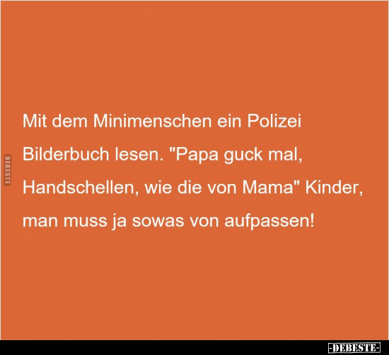 Mit dem Minimenschen ein Polizei Bilderbuch lesen.. - Lustige Bilder | DEBESTE.de