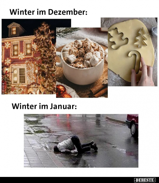 Winter im Dezember / Winter im Januar.. - Lustige Bilder | DEBESTE.de