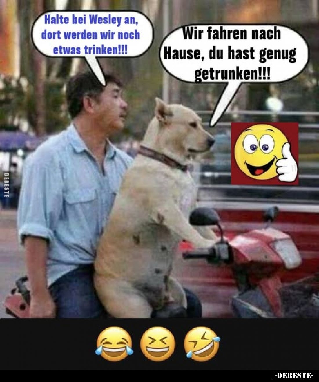 Halte bei Wesley an, dort werden wir noch etwas trinken!!!
-
Wir fahren nach (Hause, du hast genug getrunken!!!