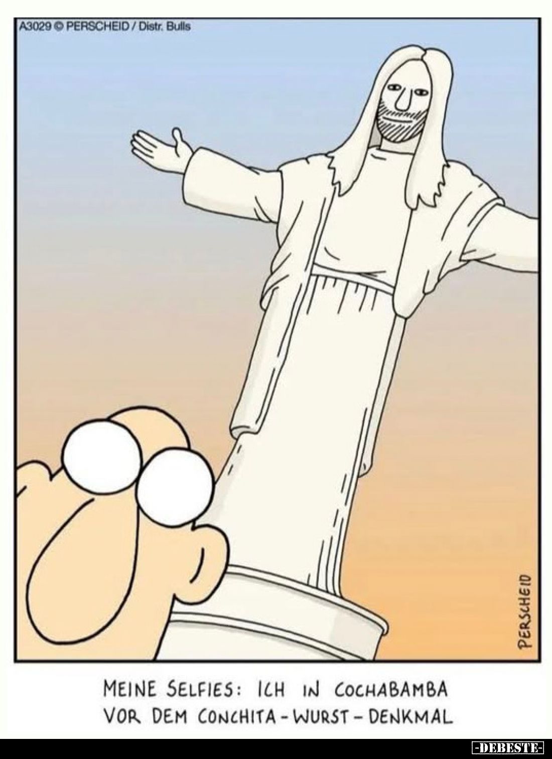 Meine Selfies: Ich in Cochabamba vor dem Conchita-Wurst-Denkmal