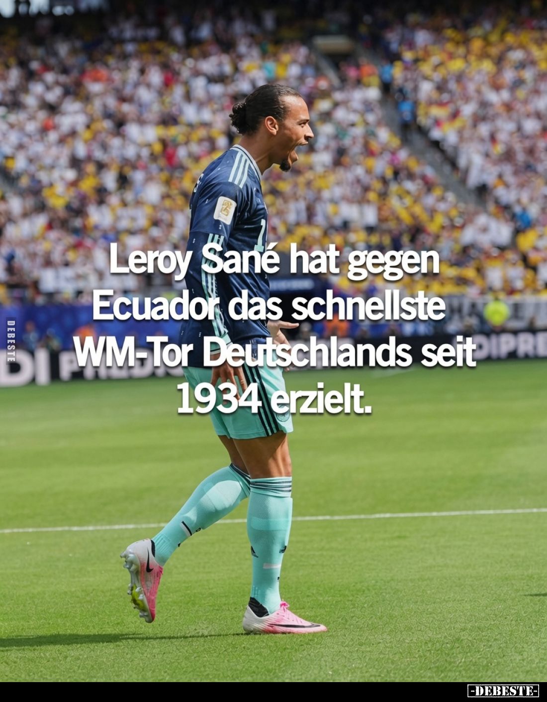 Leroy Sané hat gegen Ecuador das schnellste WM-Tor Deutschlands seit 1934 erzielt.