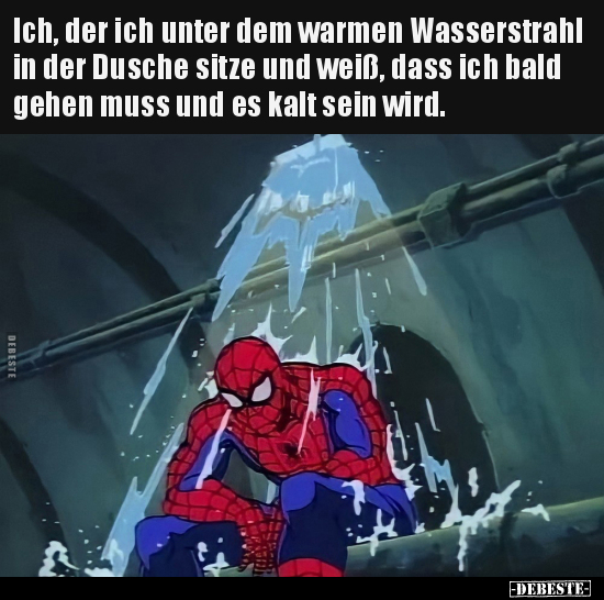 Ich, der ich unter dem warmen Wasserstrahl in der Dusche.. - Lustige Bilder | DEBESTE.de