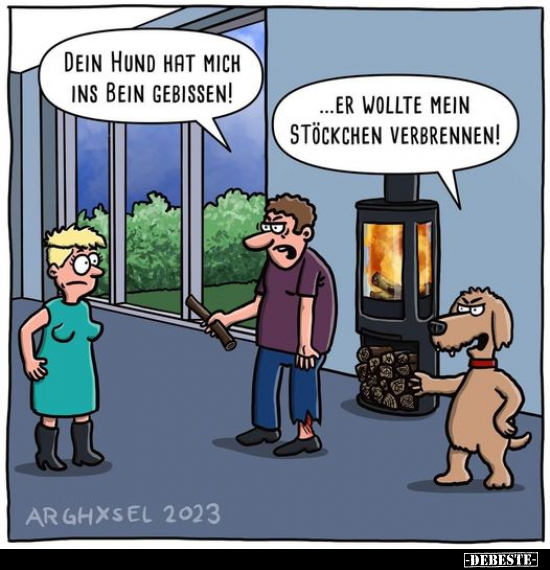 Dein Hund hat mich ins Bein gebissen!.. - Lustige Bilder | DEBESTE.de