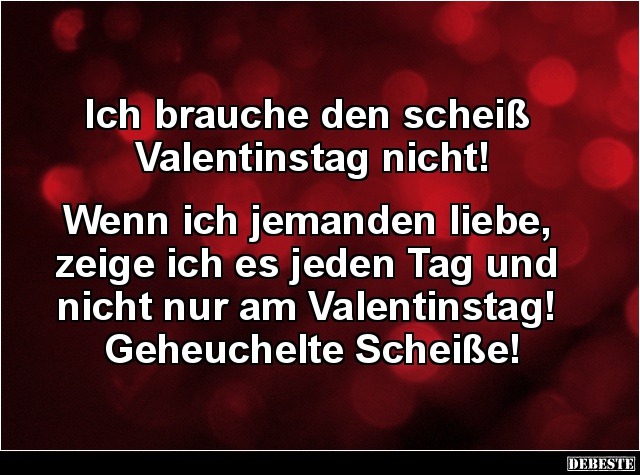 Ich brauche den scheiß Valentinstag nicht! - Lustige Bilder | DEBESTE.de