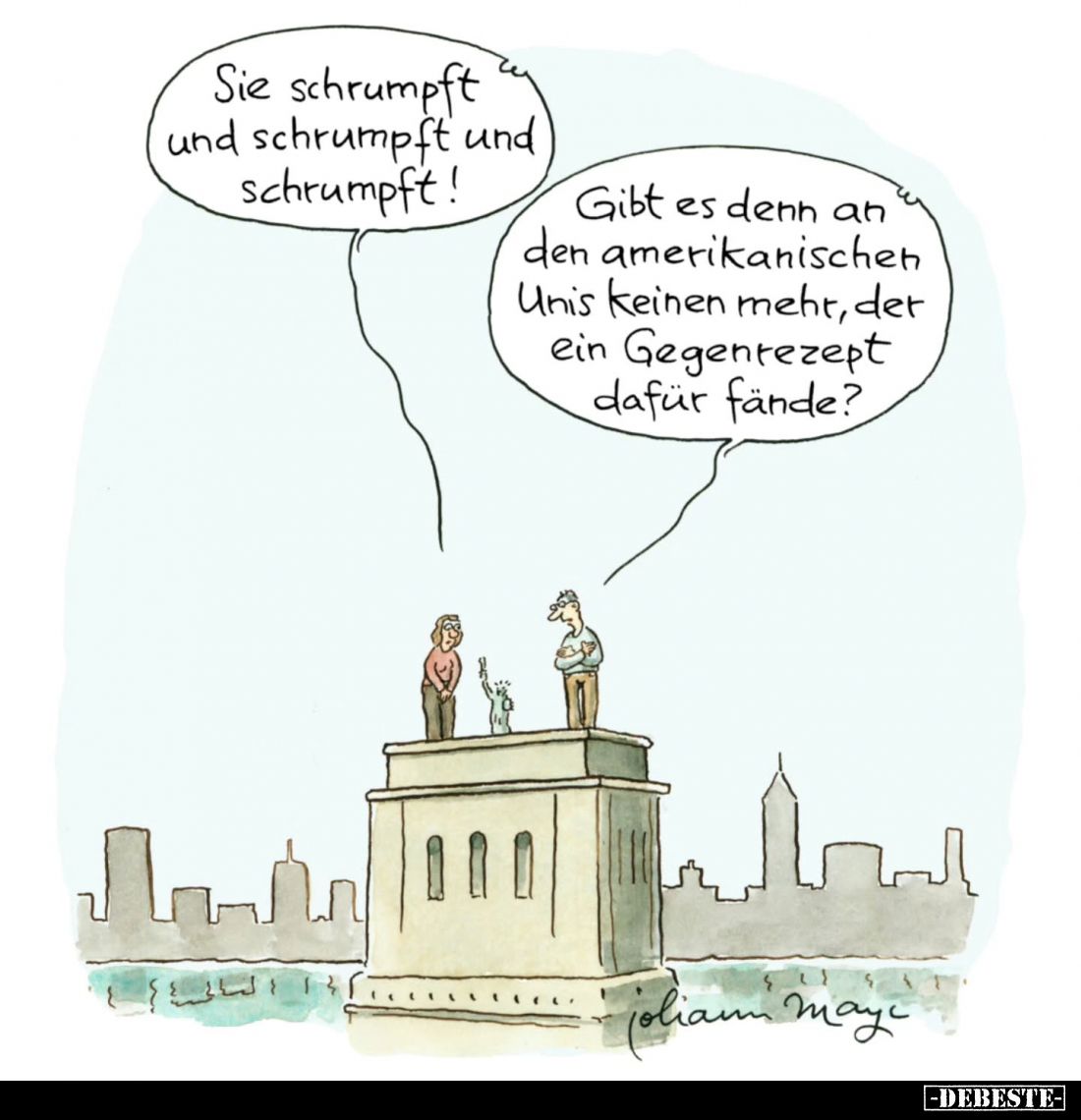 Sie schrumpft und schrumpft und schrumpft!
Gibt es denn an den amerikanischen Unis keinen mehr, der ein Gegenrezept dafür f...