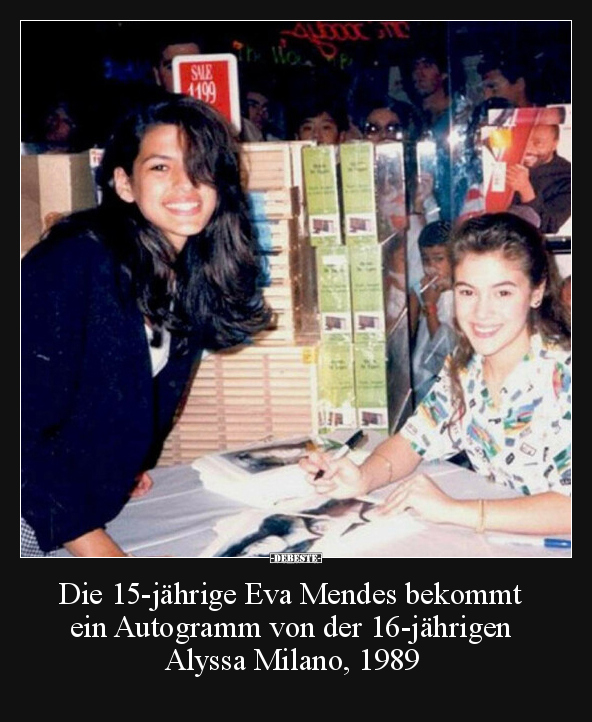 Die 15-jährige Eva Mendes bekommt ein Autogramm von der.. - Lustige Bilder | DEBESTE.de