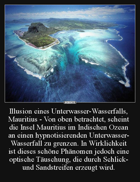 Illusion eines Unterwasser-Wasserfalls, Mauritius.. - Lustige Bilder | DEBESTE.de