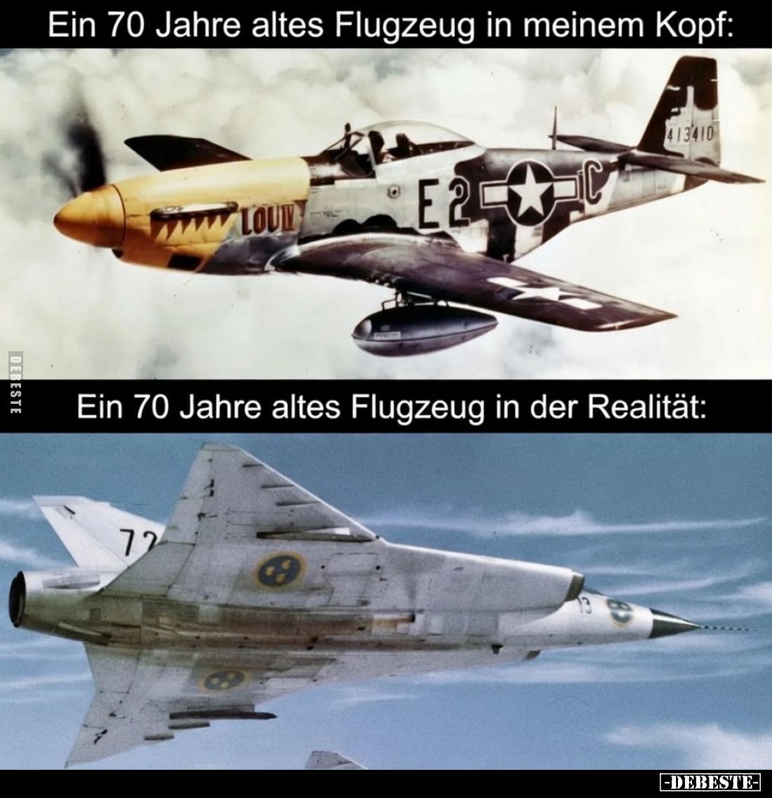 "Ein 70 Jahre altes Flugzeug in meinem Kopf:"
"Ein 70 Jahre altes Flugzeug in der Realität:"
-
P-51 Mu...