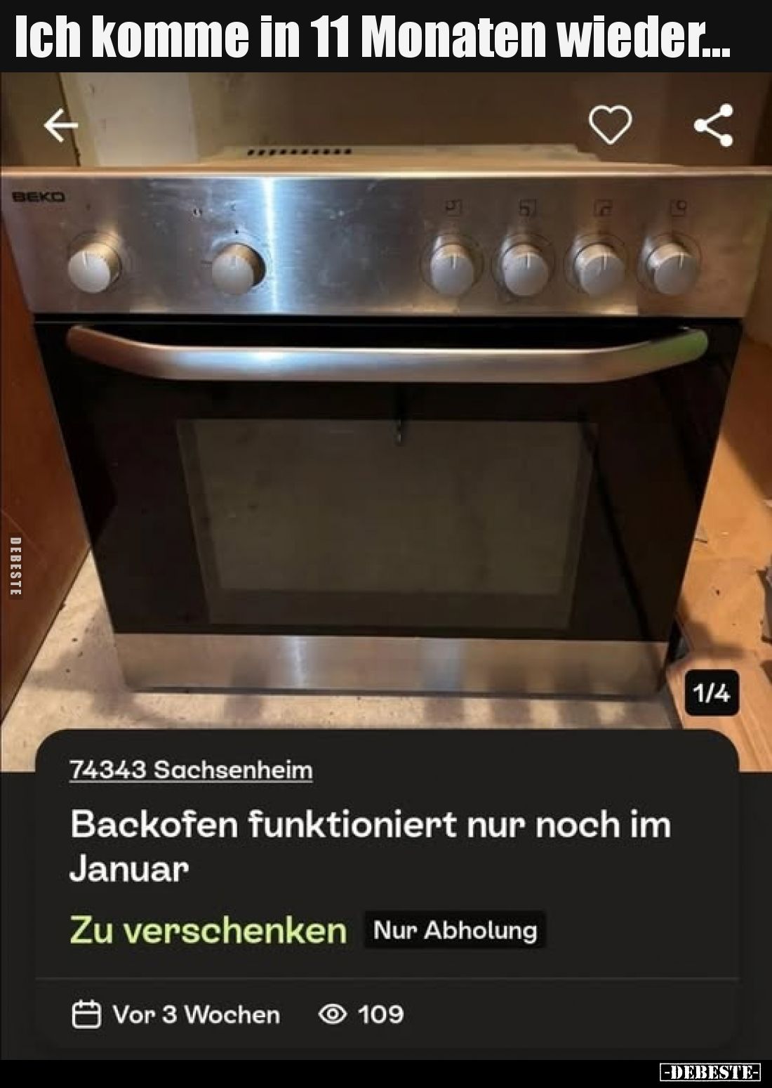 Ich komme in 11 Monaten wieder...