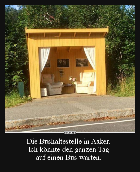 Die Bushaltestelle in Asker. Ich könnte den ganzen Tag.. - Lustige Bilder | DEBESTE.de