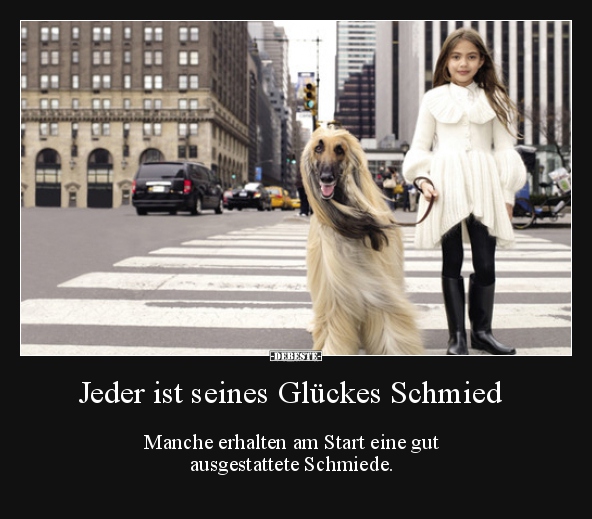 Jeder ist seines Glückes Schmied..