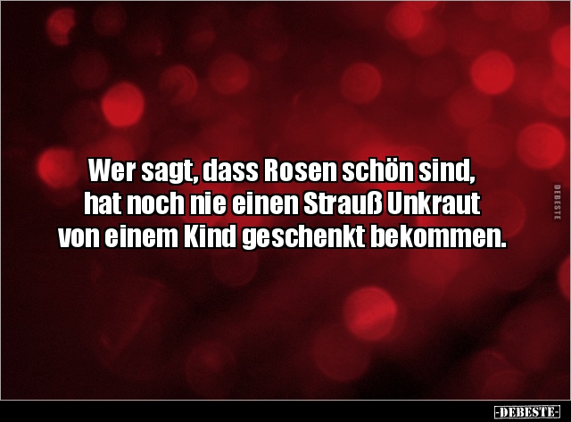 Wer sagt, dass Rosen schön sind, hat noch nie einen Strauß.. - Lustige Bilder | DEBESTE.de