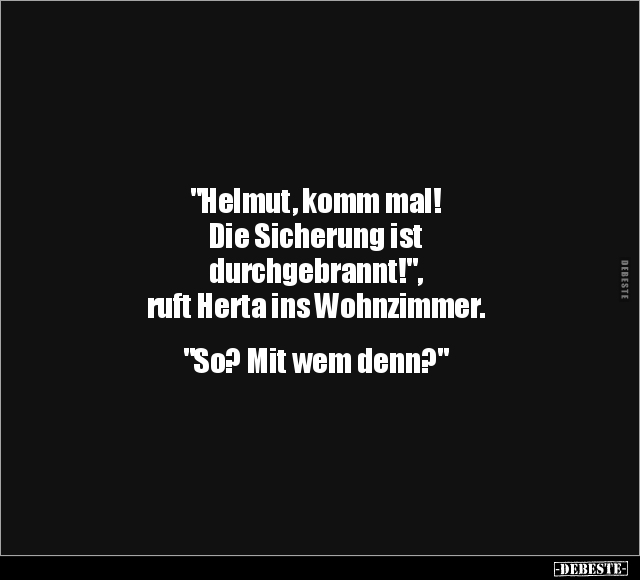 "Helmut, komm mal! Die Sicherung ist durchgebrannt!".. - Lustige Bilder | DEBESTE.de
