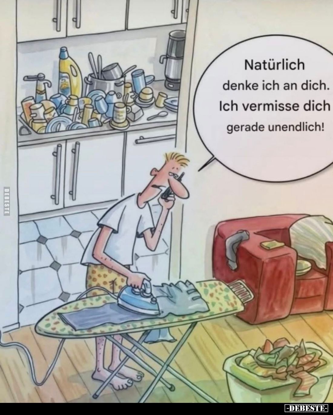 Natürlich denke ich an dich. Ich vermisse dich gerade unendlich!