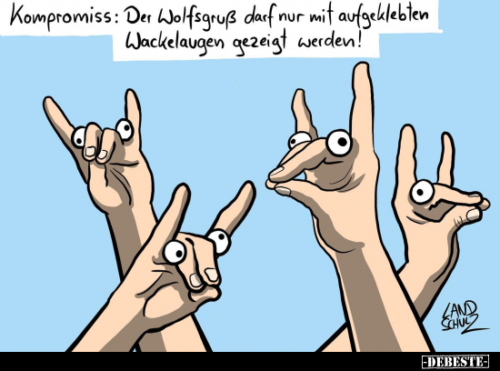 Kompromiss: Der Wolfsgruß darf nur mit aufgeklebten.. - Lustige Bilder | DEBESTE.de
