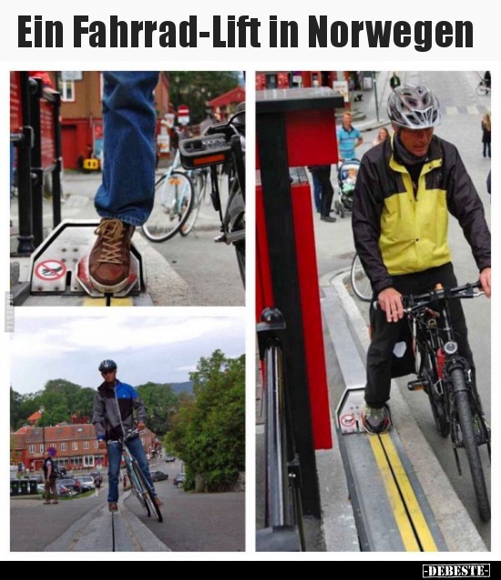 Ein Fahrrad-Lift in Norwegen..