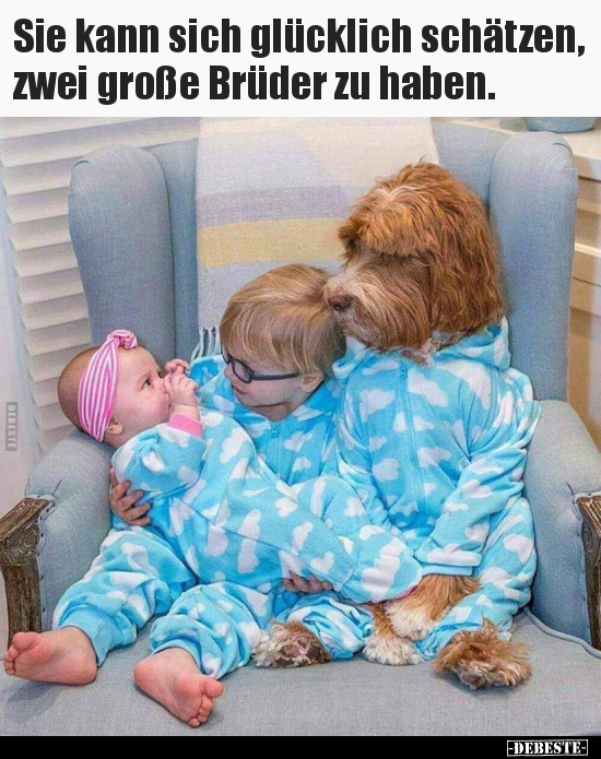 Sie kann sich glücklich schätzen, zwei große Brüder zu.. - Lustige Bilder | DEBESTE.de