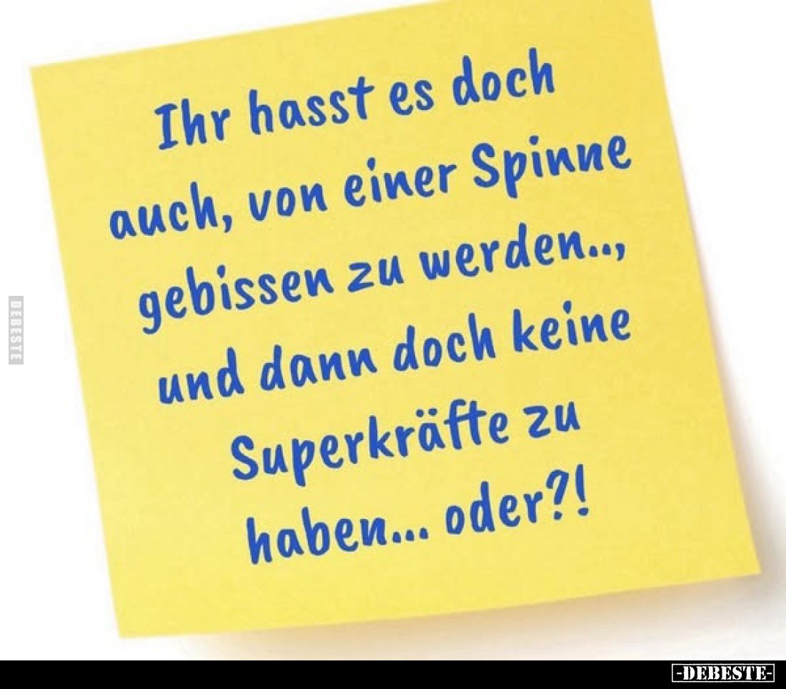 Ihr hasst es doch auch, von einer Spinne gebissen zu.. - Lustige Bilder | DEBESTE.de