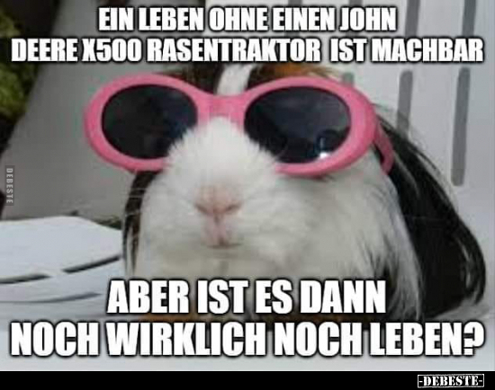 Ein Leben ohne einen John Deere X500 Rasentraktor.. - Lustige Bilder | DEBESTE.de