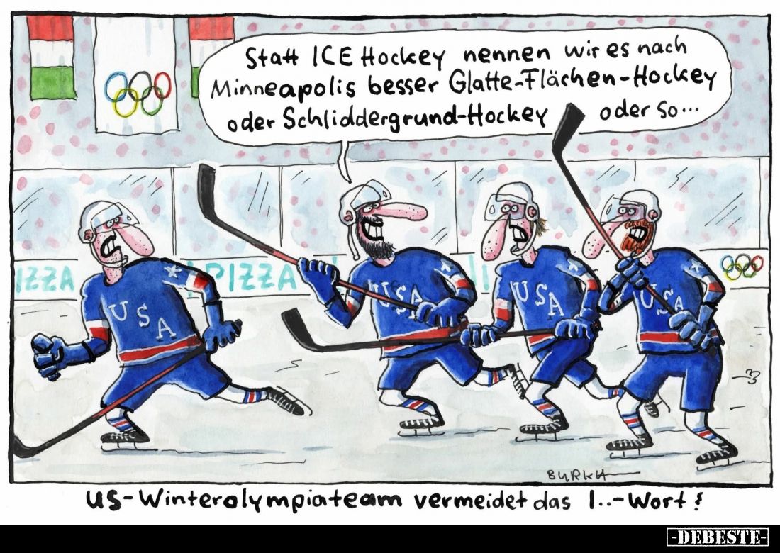 US-Winterolympiateam vermeidet das I..-Wort. - Statt ICE Hockey nennen wir es nach Minneapolis besser Glatte-Flächen-Hockey o...