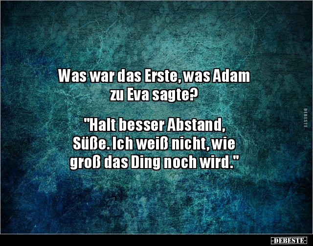 Was war das Erste, was Adam zu Eva sagte? - Lustige Bilder | DEBESTE.de