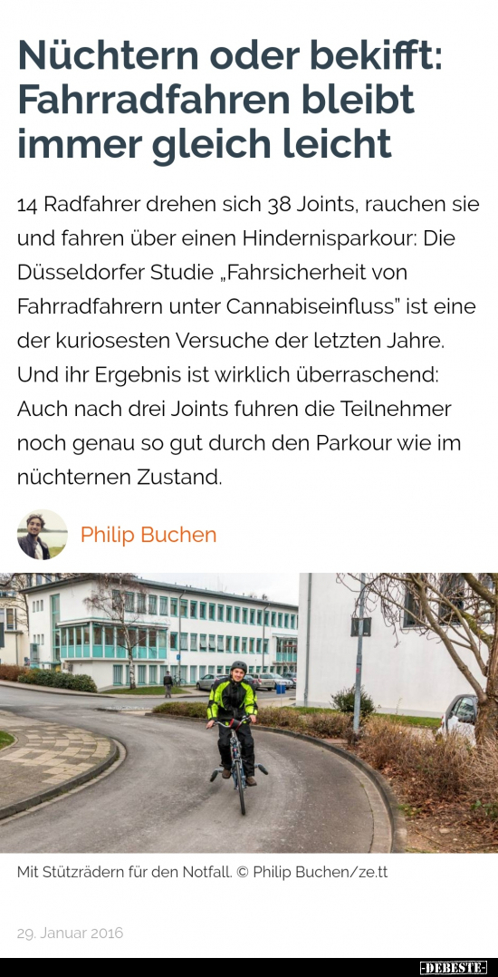 Nüchtern oder bekifft: Fahrradfahren bleibt immer gleich.. - Lustige Bilder | DEBESTE.de