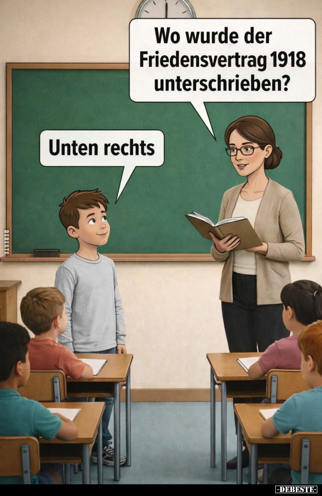 Wo wurde der Friedensvertrag 1918 unterschrieben? -
Unten rechts.