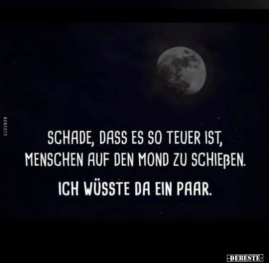 Schade, dass es so teuer ist, Menschen auf den Mond zu.. - Lustige Bilder | DEBESTE.de