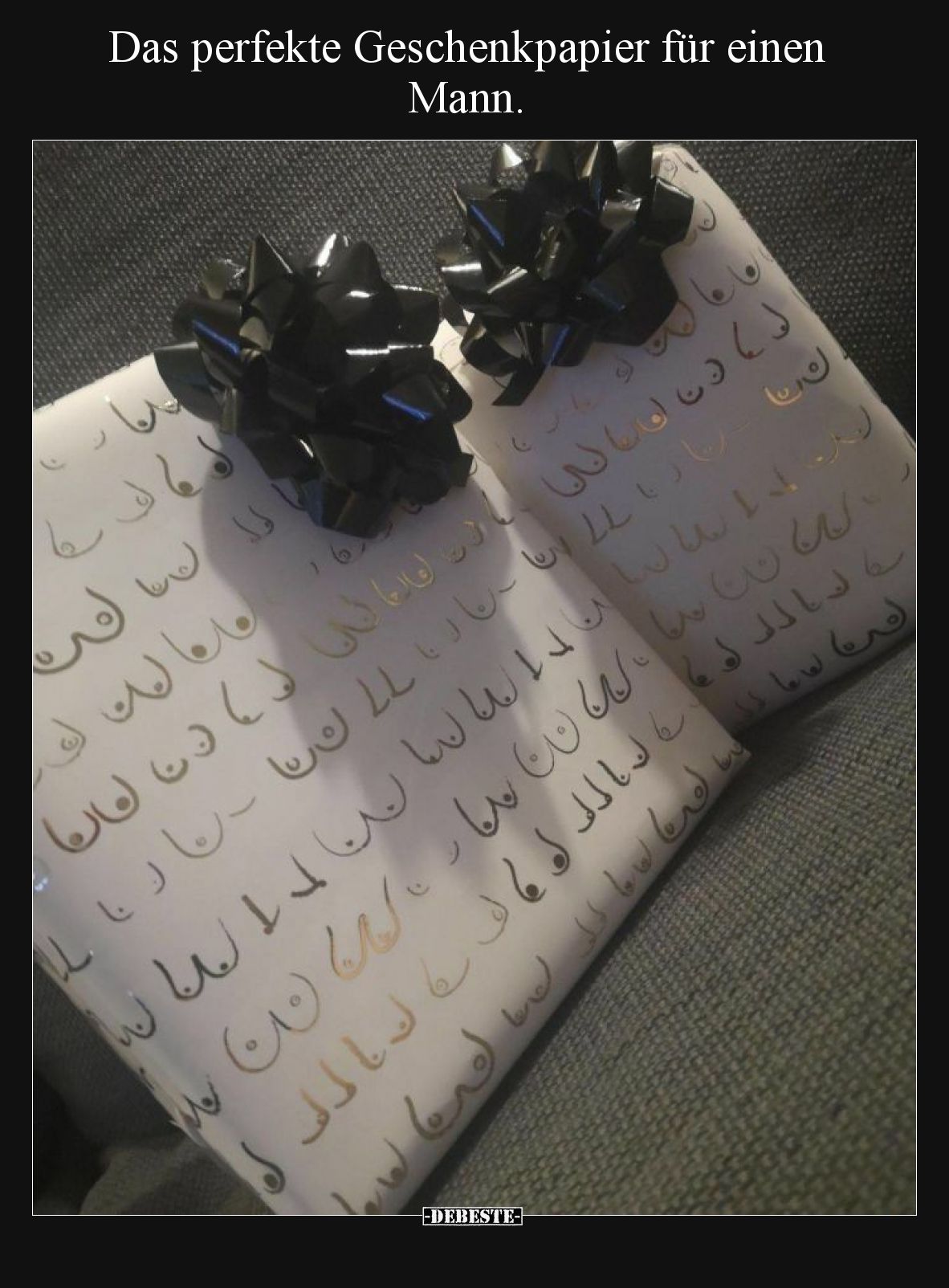 Das perfekte Geschenkpapier für einen Mann.