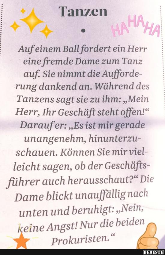 Auf einem Ball fordert ein Herr eine Fremde Dame zum Tanz..