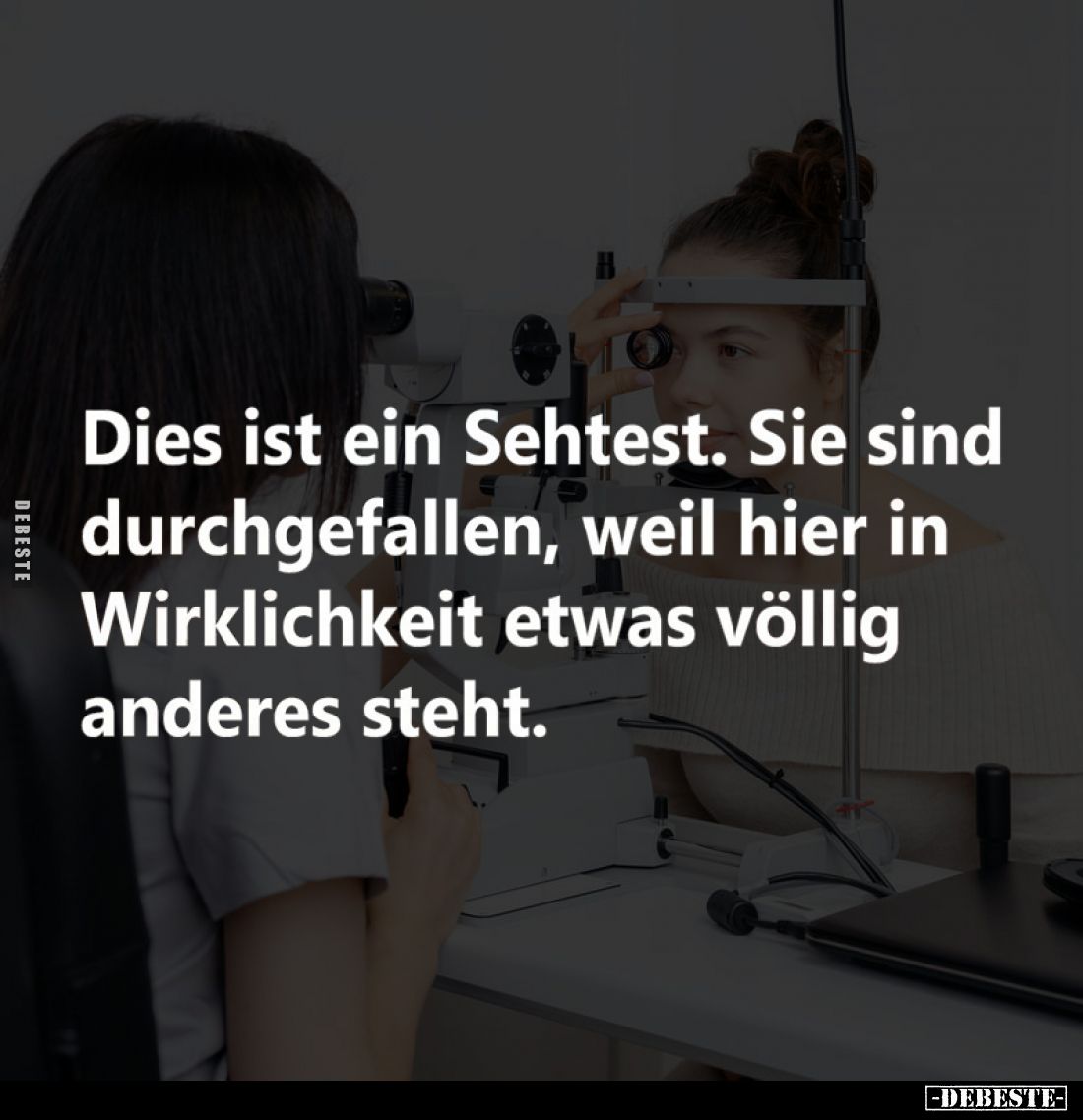 Dies ist ein Sehtest. Sie sind durchgefallen, weil hier in Wirklichkeit etwas völlig anderes steht.